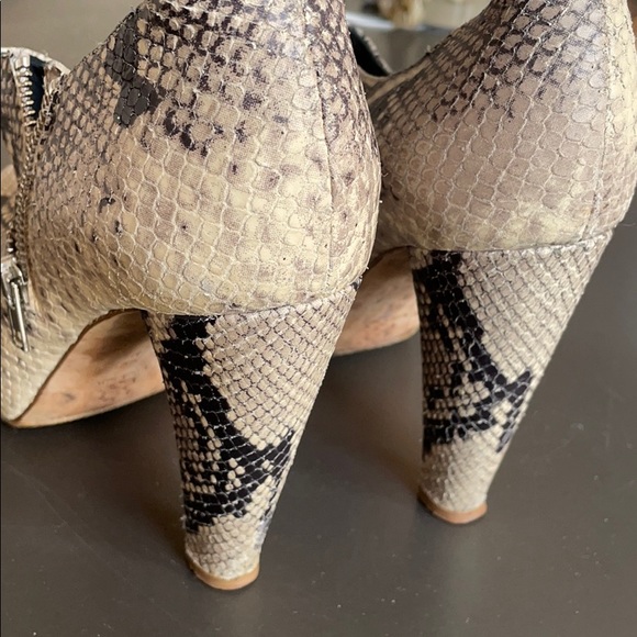 Loeffler Randall snakeskin platform ankle booties - Picture 3 of 7
